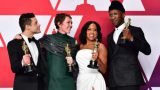 Rami Malek, Olivia Colman, Regina King and Mahershala Ali pose with their Oscars.